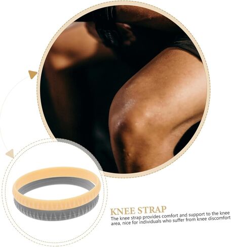 2pcs Silicone Knee Strap Support for Patellar Tendon Elastic Brace for Running Basketball and Soccer Breathable Stabilizer Bands for Men and Women in Saudi Arabia