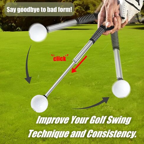 Retractable Golf Swing Trainer & Golf Grip Trainer for Warm-up, Right-Handed Golf Training Aid with Strength & Tempo Practice, Indoor Golf Club for Chipping and Hitting in Saudi Arabia