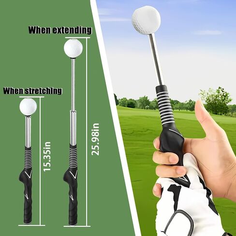 Retractable Golf Swing Trainer & Golf Grip Trainer for Warm-up, Right-Handed Golf Training Aid with Strength & Tempo Practice, Indoor Golf Club for Chipping and Hitting in Saudi Arabia