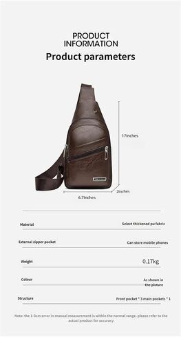 Lightweight Leather Crossbody Sling Bag for Men & Women, Breathable, Comfortable for Travel & Daily Use. in Saudi Arabia