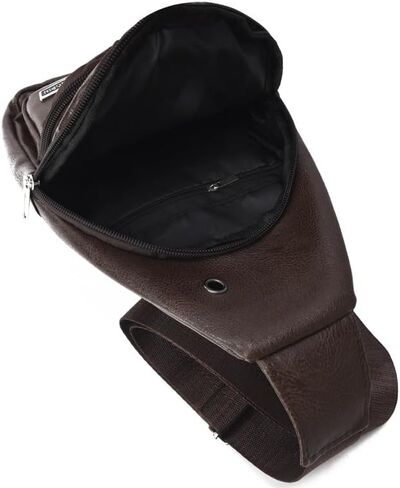Lightweight Leather Crossbody Sling Bag for Men & Women, Breathable, Comfortable for Travel & Daily Use. in Saudi Arabia