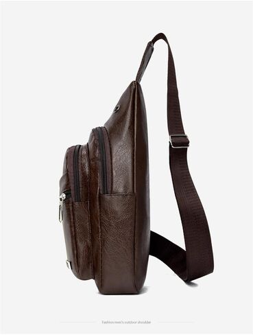 Lightweight Leather Crossbody Sling Bag for Men & Women, Breathable, Comfortable for Travel & Daily Use. in Saudi Arabia