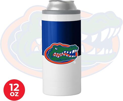 Logo Brands NCAA Florida Gators Colorblock 12oz SlimCan Coolie - Stainless Steel, Double-Wall Insulated, Removable Rim for Cocktail Tumbler Use in Saudi Arabia