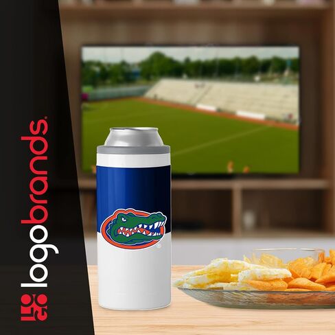 Logo Brands NCAA Florida Gators Colorblock 12oz SlimCan Coolie - Stainless Steel, Double-Wall Insulated, Removable Rim for Cocktail Tumbler Use in Saudi Arabia