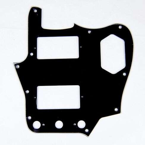 بديل Pickguard لجيتار طراز Jaguar، الولايات المتحدة الأمريكية المعاد إصداره HH 3ply-Black in Saudi Arabia