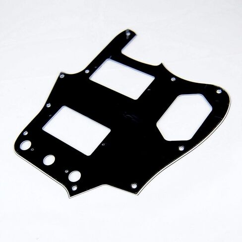 بديل Pickguard لجيتار طراز Jaguar، الولايات المتحدة الأمريكية المعاد إصداره HH 3ply-Black in Saudi Arabia