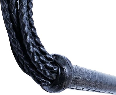 Hand-Woven Equestrian Training Whip Bullwhip RidingCrop Whith Nine-Heart-Tassels Eco-Leather 35 Inch Black&Red in Saudi Arabia