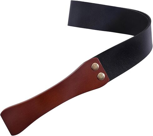 Leather Paddle Horse Whip with Anti-Slip Wooden Handle, 18.5" Equestrianism Riding Crop Aid for Horse Training in Saudi Arabia
