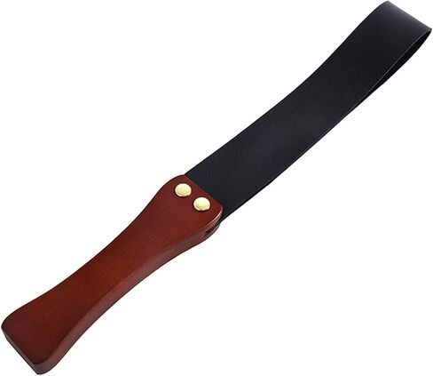 Leather Paddle Horse Whip with Anti-Slip Wooden Handle, 18.5" Equestrianism Riding Crop Aid for Horse Training in Saudi Arabia