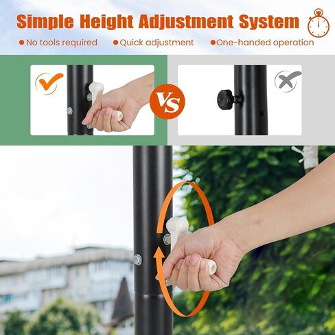 Giantex طوق كرة السلة المحمول في الهواء الطلق - نظام هدف كرة السلة قابل للتعديل بارتفاع 7.4-10 قدم مع لوحة خلفية للكمبيوتر الشخصي مقاومة للكسر مقاس 44 بوصة، قاعدة قابلة للملء، طوق كرة السلة داخلي للبالغين، الفناء الخلفي، الممر in Saudi Arabia