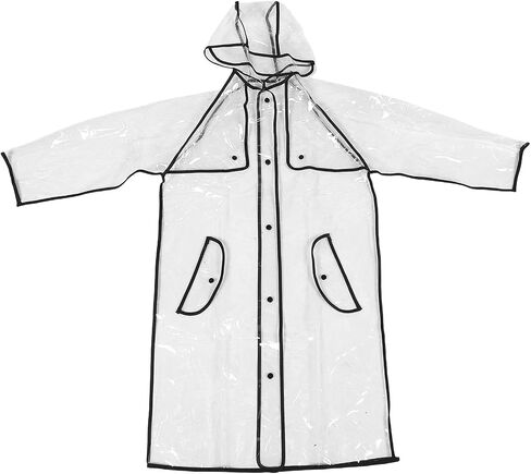 Yardwe Kids Raincoat Waterproof: Student Transparent Rain Suit Hooded - Clear Lightweight Poncho For Children - Portable Rainwear For Children Over 140cm Height in Saudi Arabia