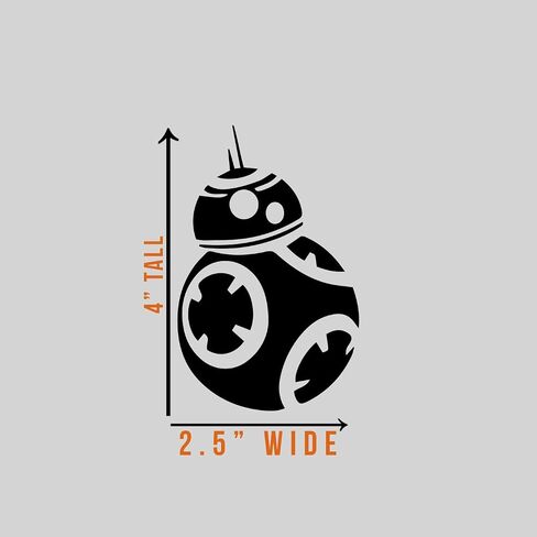 ملصق فينيل لاصق SW BB8 Robot لجدار السيارة والشاحنة | أسود | 2.5 بوصة × 4 بوصة in Saudi Arabia