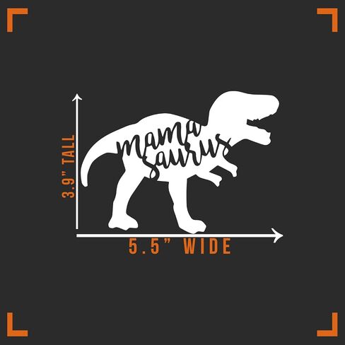 ملصق من الفينيل مطبوع عليه صورة Mamasaurus مضحكة على شكل T Rex، ملصق جداري للسيارة والشاحنة والكمبيوتر المحمول | أبيض| 5.5 بوصة × 4 بوصة in Saudi Arabia