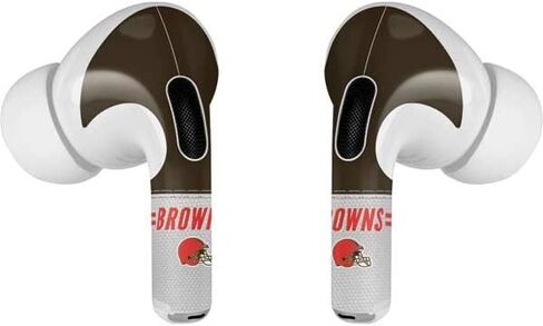 Skinit Decal Audio Skin Compatible with Apple AirPods Pro - Officially Licensed NFL Cleveland Browns White Striped Design in Saudi Arabia