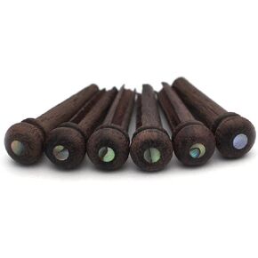 6 PCS Rosewood Guitar Bridge Nails String Pins with Green Pearl Shell Dot Accessory in Kuwait