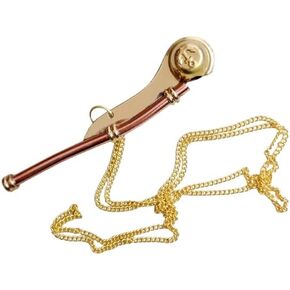 Nautical Solid Brass 5 Inch Boatswain Whistle Chain | Lightweight Portable Whistle Rustic Vintage |For Maritime Signals Communication Ships and Boats Home Decor Gift in Saudi Arabia