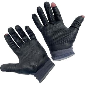 Patented Open Index Finger and Thumb Tip Touchscreen Foam Nitrile Gloves for Hiking, Camping, & Outdoor Recreation (Men & Women) in Saudi Arabia