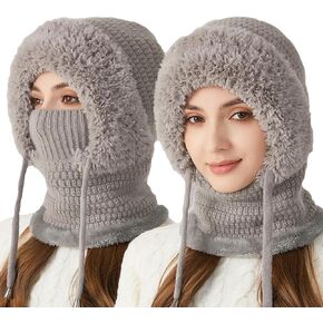3 in 1 Beanie Hat with Scarf and Mask, 3 in 1 Beanie Hat for Women, Knitted Ski Scarf and Mask Set, Balaclava Hats in Saudi Arabia