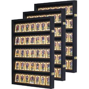 Baseball Card Display Case - 35 Graded Card Display Frame - Holds Sport Cards with UV Protection Clear View Cabinet for Football Hockey Trading Card, Large Black (1 Pack) in Saudi Arabia