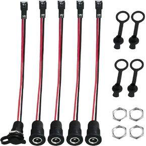 5PCS DC Power Socket Electric Scooter Scooter Charging Port Plug Cable with Cord with Waterproof Cap 5.5x2.5mm Female for Digital Products Remote Controls in Kuwait