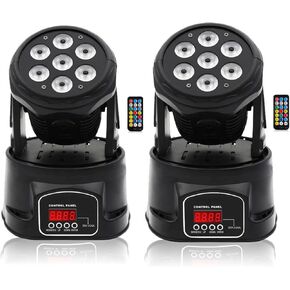 7x10W Moving Head Light, RGBW Stage Lightin with Remote Control, DMX 512 Strobe, LED Beam Spotlight 9/14 CH, for DJ Disco Wedding Bar Christmas Halloween Party Church (2 Pack) in Saudi Arabia
