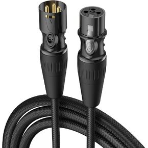 Microphone XLR Cable 10ft 1-Pack, Professional Waterproof XLR Cables, 3-Pin Gold Plated Rean-Neutrik Connectors, OFC Mic Cord, Nylon Braided Male to Female XLR Microphone Cable for Mixer Interface in Saudi Arabia