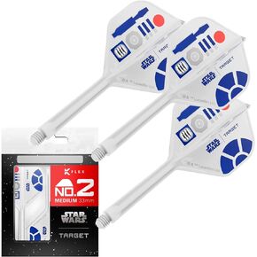 Target Darts Star Wars R2-D2 K Flex Integrated Dart Flights & Shafts | R2D2 Pack of 3 K-Flex, No.2 & No.6 | Short, Intermediate & Medium Disney Kflex Accessories in Kuwait