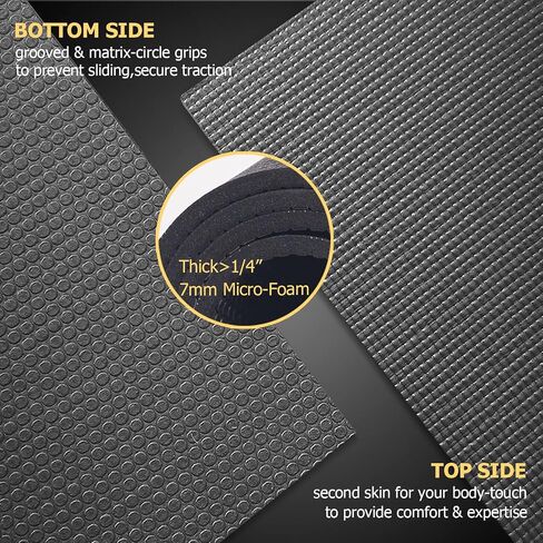 GXMMAT Large Yoga Mat 12'x6'/10'x6'/6'x8'(7mm), Extra Thick Workout Mats for Home Gym Flooring, Ultra Comfortable Non-Slip Quick Resilient Barefoot Wide Exercise Mat for Pilates, Stretching,Meditation in Kuwait