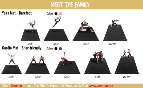 GXMMAT Large Yoga Mat 12'x6'/10'x6'/6'x8'(7mm), Extra Thick Workout Mats for Home Gym Flooring, Ultra Comfortable Non-Slip Quick Resilient Barefoot Wide Exercise Mat for Pilates, Stretching,Meditation in Kuwait