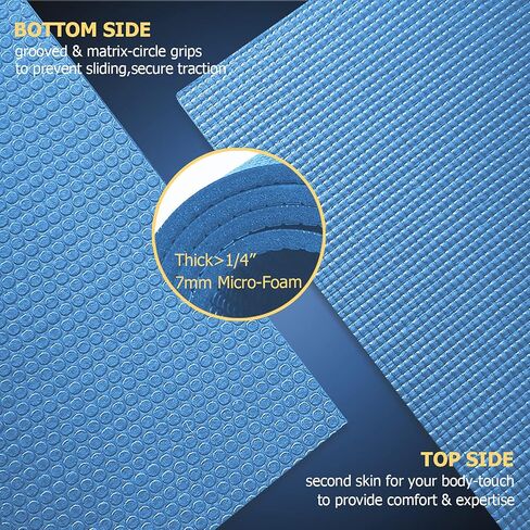 GXMMAT Large Yoga Mat 12'x6'/10'x6'/6'x8'(7mm), Extra Thick Workout Mats for Home Gym Flooring, Ultra Comfortable Non-Slip Quick Resilient Barefoot Wide Exercise Mat for Pilates, Stretching,Meditation in Kuwait