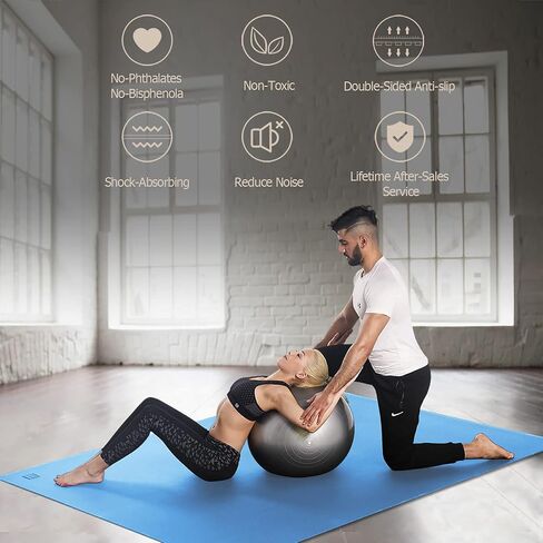 GXMMAT Large Yoga Mat 12'x6'/10'x6'/6'x8'(7mm), Extra Thick Workout Mats for Home Gym Flooring, Ultra Comfortable Non-Slip Quick Resilient Barefoot Wide Exercise Mat for Pilates, Stretching,Meditation in Kuwait