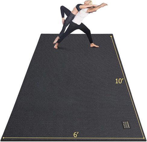 GXMMAT Large Yoga Mat 12'x6'/10'x6'/6'x8'(7mm), Extra Thick Workout Mats for Home Gym Flooring, Ultra Comfortable Non-Slip Quick Resilient Barefoot Wide Exercise Mat for Pilates, Stretching,Meditation in Kuwait