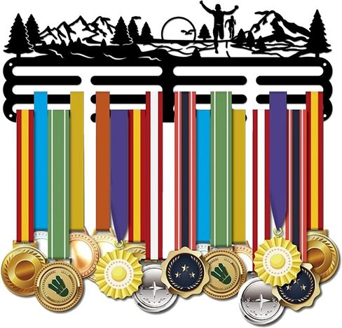 SUPERDANT Running Metal Holders for Display Park Run Sports Awards Medals Display Race Bib Holder Running Medals Hanger Race Metal Wall Hanger Marathon Medal Rack for Runners Athletes Gifts 15.75x6in in Saudi Arabia
