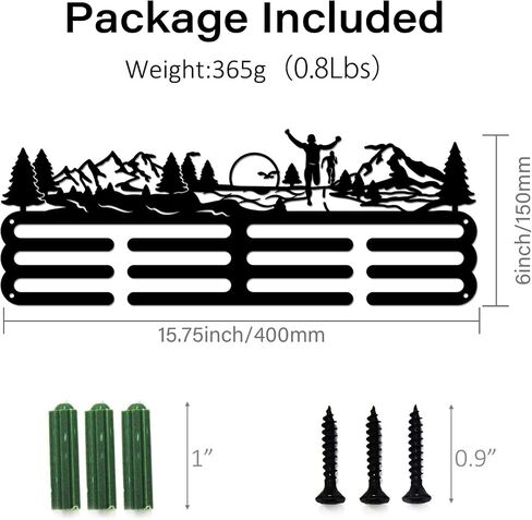 SUPERDANT Running Metal Holders for Display Park Run Sports Awards Medals Display Race Bib Holder Running Medals Hanger Race Metal Wall Hanger Marathon Medal Rack for Runners Athletes Gifts 15.75x6in in Saudi Arabia