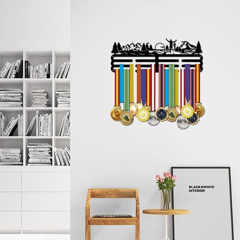 SUPERDANT Running Metal Holders for Display Park Run Sports Awards Medals Display Race Bib Holder Running Medals Hanger Race Metal Wall Hanger Marathon Medal Rack for Runners Athletes Gifts 15.75x6in in Saudi Arabia