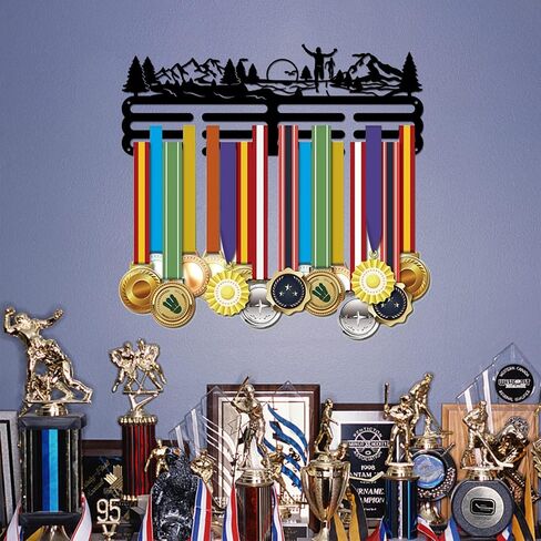 SUPERDANT Running Metal Holders for Display Park Run Sports Awards Medals Display Race Bib Holder Running Medals Hanger Race Metal Wall Hanger Marathon Medal Rack for Runners Athletes Gifts 15.75x6in in Saudi Arabia