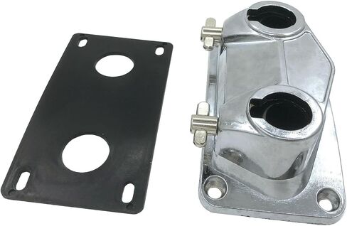 Tom Cymbal Holder Clamp Metal Double Hole Drum Connector with Plastic Gasket Mounting Screws, 20mm Diameter Bass Drum Tom Mount Bracket Universal Drum Stand Holder in Saudi Arabia