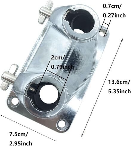 Tom Cymbal Holder Clamp Metal Double Hole Drum Connector with Plastic Gasket Mounting Screws, 20mm Diameter Bass Drum Tom Mount Bracket Universal Drum Stand Holder in Saudi Arabia