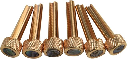 6PCS Solid Brass Bridge Pins Abalone Dot Inlay for Acoustic Guitar Replacement Accessory 1.18x0.33x0.33inch Accessory in Kuwait