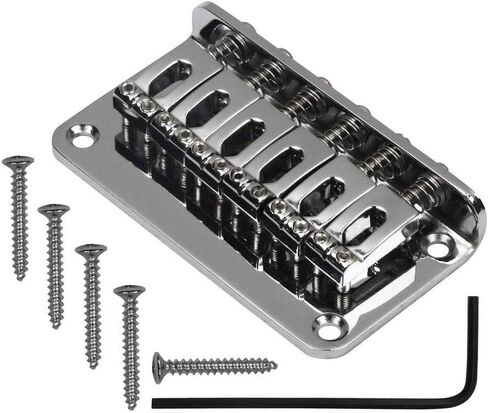 Chrome Metal Fixed Guitar Bridge 78mm 6 Saddle Hardtail Bridge For Electric Guitar Accessory in Kuwait