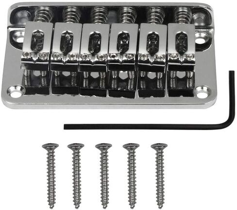 Chrome Metal Fixed Guitar Bridge 78mm 6 Saddle Hardtail Bridge For Electric Guitar Accessory in Kuwait