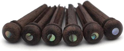 6 PCS Rosewood Guitar Bridge Nails String Pins with Green Pearl Shell Dot Accessory in Kuwait