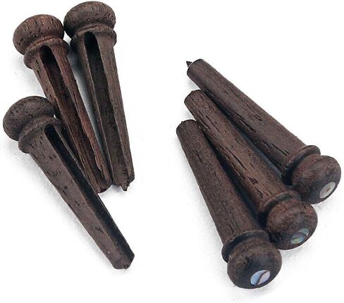 6 PCS Rosewood Guitar Bridge Nails String Pins with Green Pearl Shell Dot Accessory in Kuwait