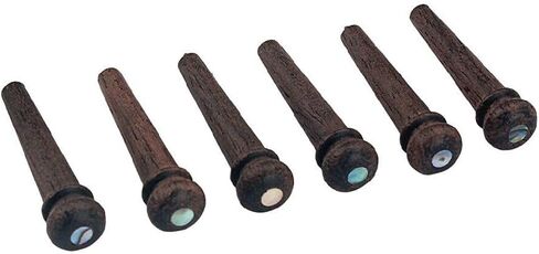 6 PCS Rosewood Guitar Bridge Nails String Pins with Green Pearl Shell Dot Accessory in Kuwait
