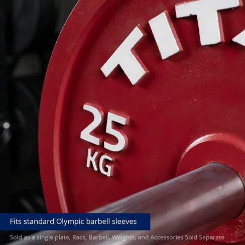 ألواح رفع الأثقال الفولاذية المعايرة الأولمبية من Titan Fitness، أقراص فولاذية دقيقة في الماكينة in Kuwait