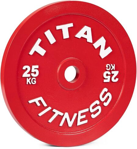 ألواح رفع الأثقال الفولاذية المعايرة الأولمبية من Titan Fitness، أقراص فولاذية دقيقة في الماكينة in Kuwait