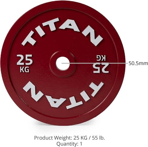 ألواح رفع الأثقال الفولاذية المعايرة الأولمبية من Titan Fitness، أقراص فولاذية دقيقة في الماكينة in Kuwait