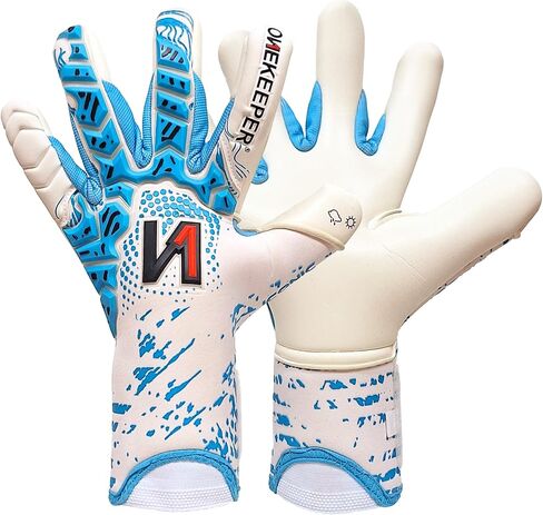 ONEKEEPER Iconic Goalkeeper Gloves – Removable Strap – No Finger Spines – Pro Soccer Goalie Gloves for Kids, Youth & Adults – 3.5mm Contact Latex, Roll Negative Cut, Sizes 5-12 in Saudi Arabia