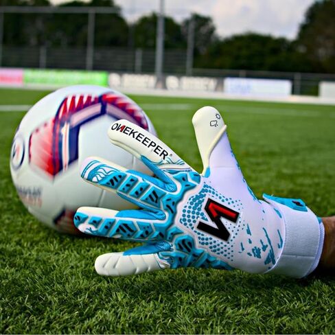 ONEKEEPER Iconic Goalkeeper Gloves – Removable Strap – No Finger Spines – Pro Soccer Goalie Gloves for Kids, Youth & Adults – 3.5mm Contact Latex, Roll Negative Cut, Sizes 5-12 in Saudi Arabia