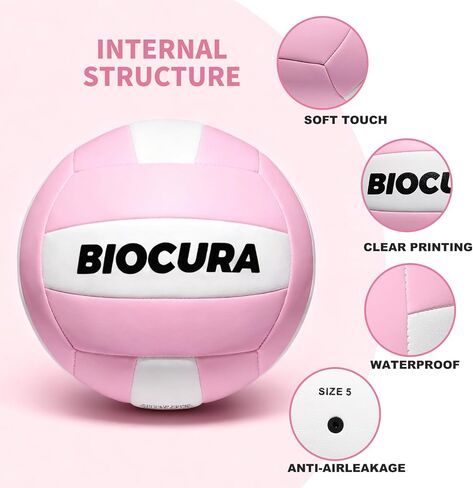 Softy Volleyball, Durable PU Leather,Waterproof Indoor Outdoor Soft Volleyball for Beach Game Gym Training Light Volley Ball Gifts for Youth Beginner,with Pump(Official Size 5) in Saudi Arabia